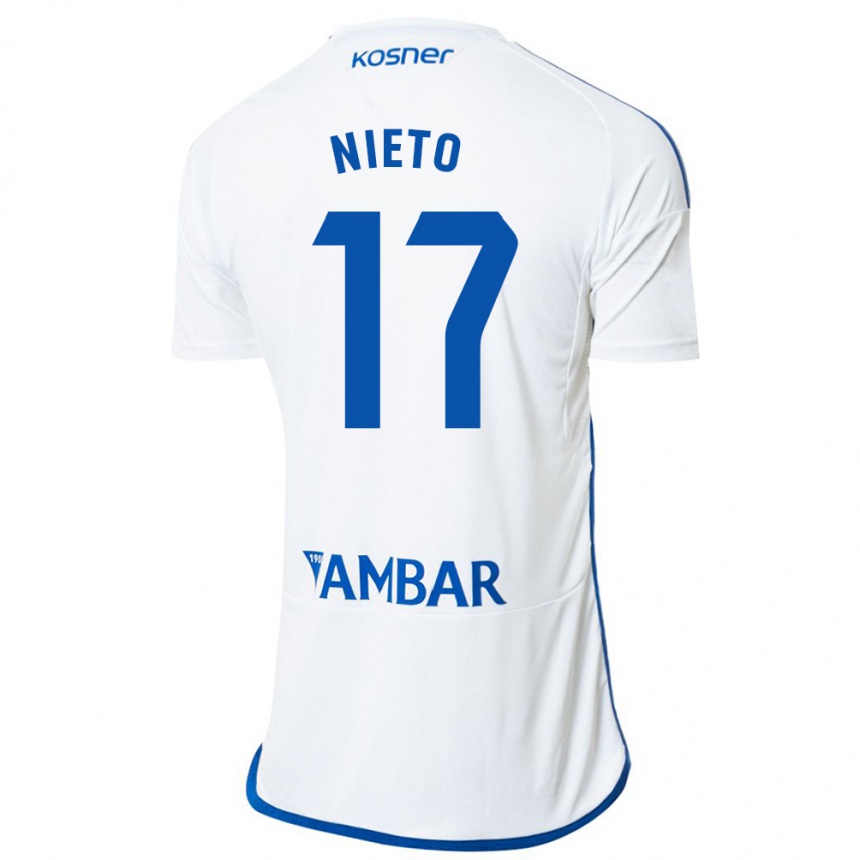 Vyrai Carlos Nieto #17 Baltas Namų Marškinėliai 2023/24 T-Shirt