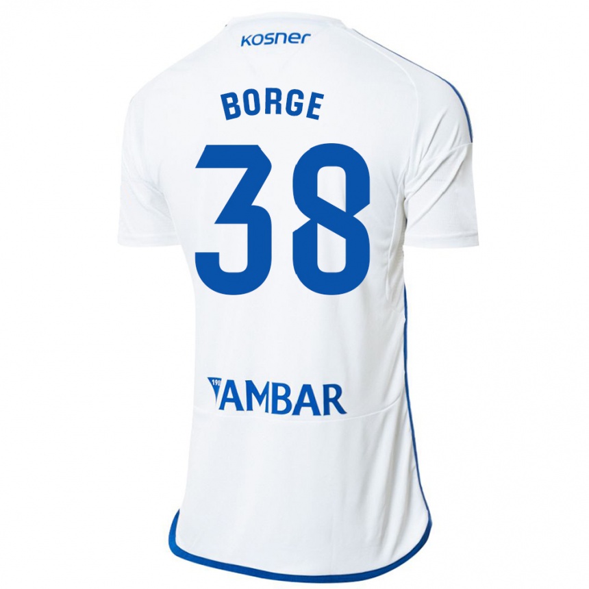 Vyrai Andrés Borge #38 Baltas Namų Marškinėliai 2023/24 T-Shirt