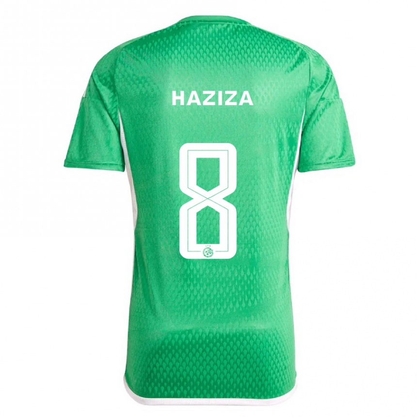 Vyrai Dolev Haziza #8 Balta Mėlyna Namų Marškinėliai 2023/24 T-Shirt