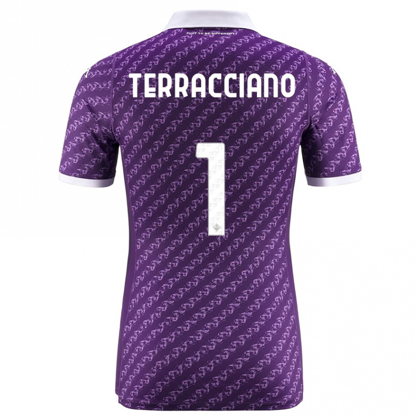 Vyrai Pietro Terracciano #1 Violetinė Namų Marškinėliai 2023/24 T-Shirt