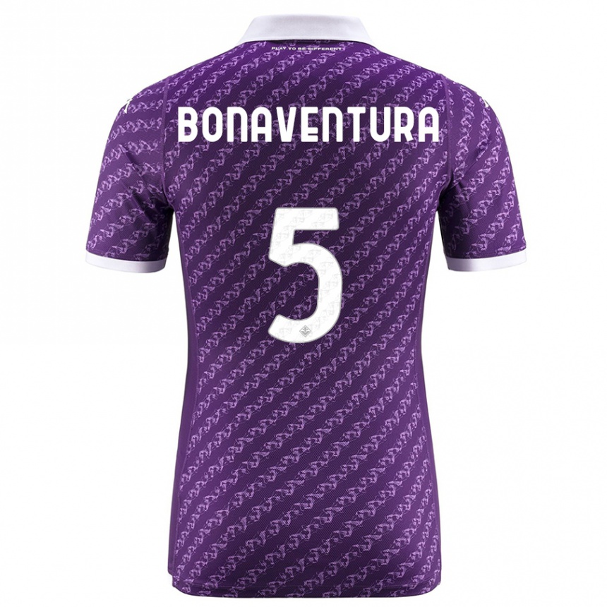 Vyrai Giacomo Bonaventura #5 Violetinė Namų Marškinėliai 2023/24 T-Shirt