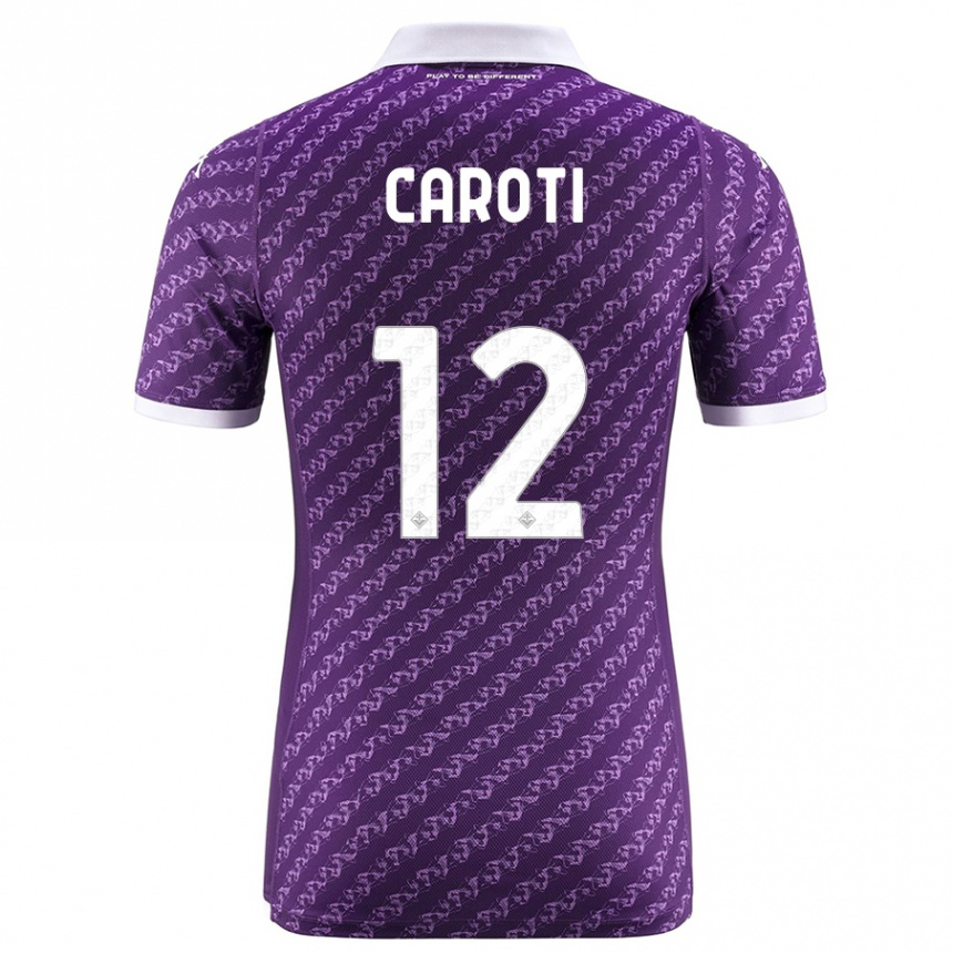 Vyrai Filippo Caroti #12 Violetinė Namų Marškinėliai 2023/24 T-Shirt