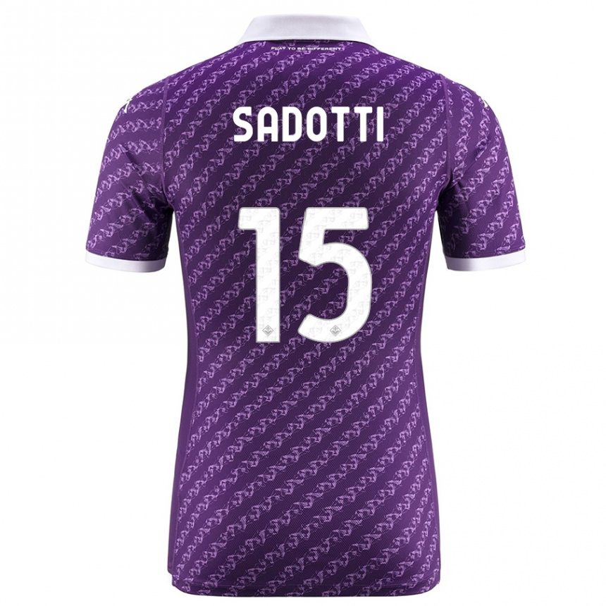 Vyrai Edoardo Sadotti #15 Violetinė Namų Marškinėliai 2023/24 T-Shirt