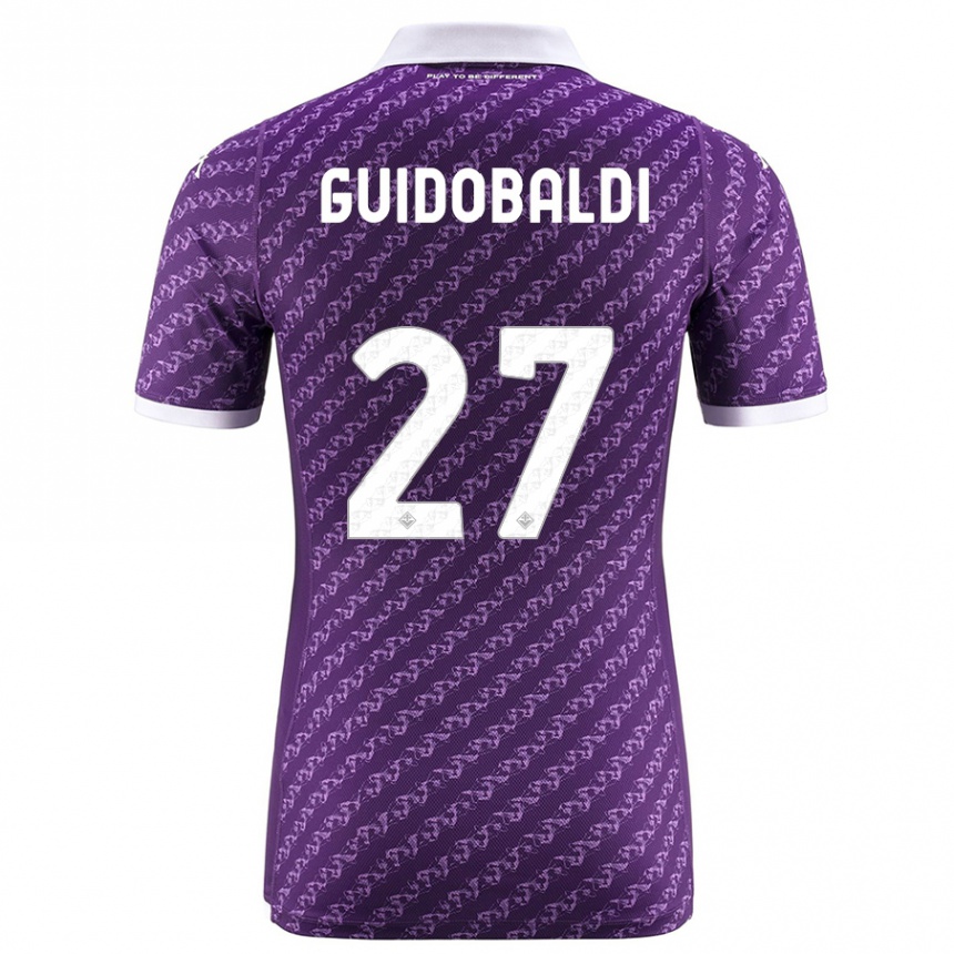 Vyrai Filippo Guidobaldi #27 Violetinė Namų Marškinėliai 2023/24 T-Shirt