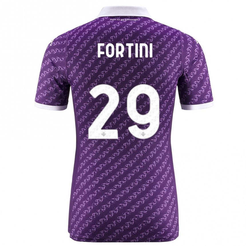 Vyrai Niccolò Fortini #29 Violetinė Namų Marškinėliai 2023/24 T-Shirt