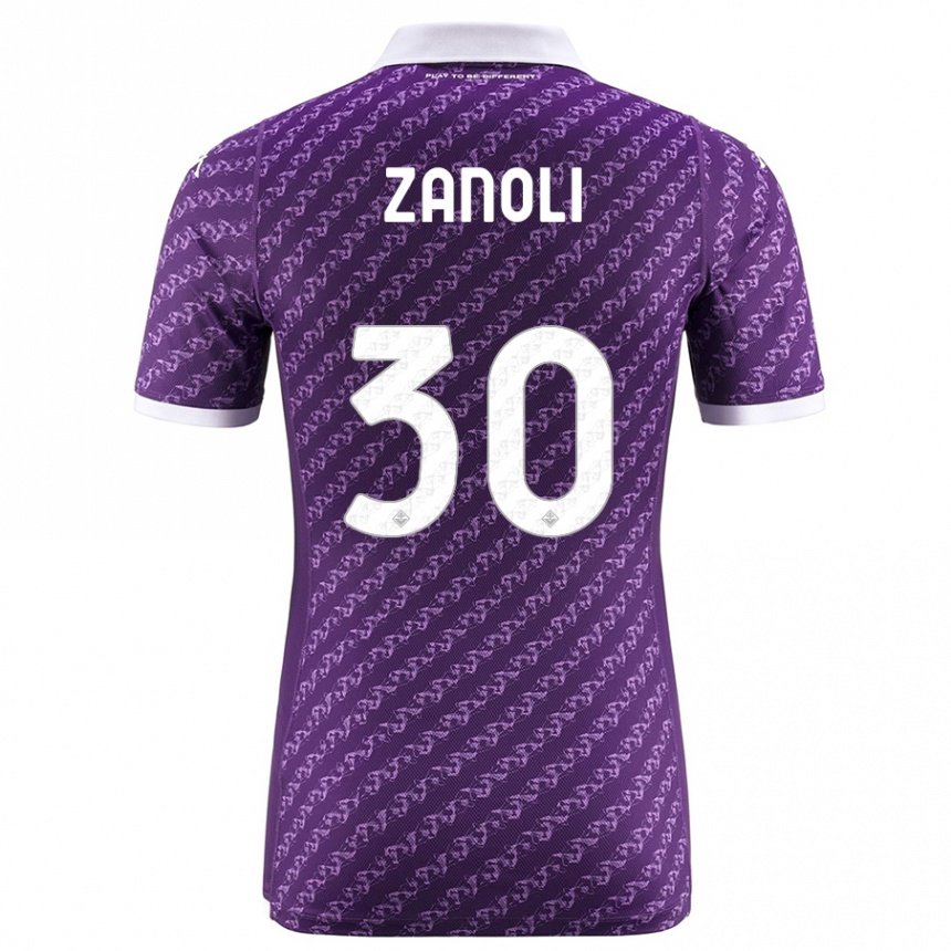 Vyrai Martina Zanoli #30 Violetinė Namų Marškinėliai 2023/24 T-Shirt