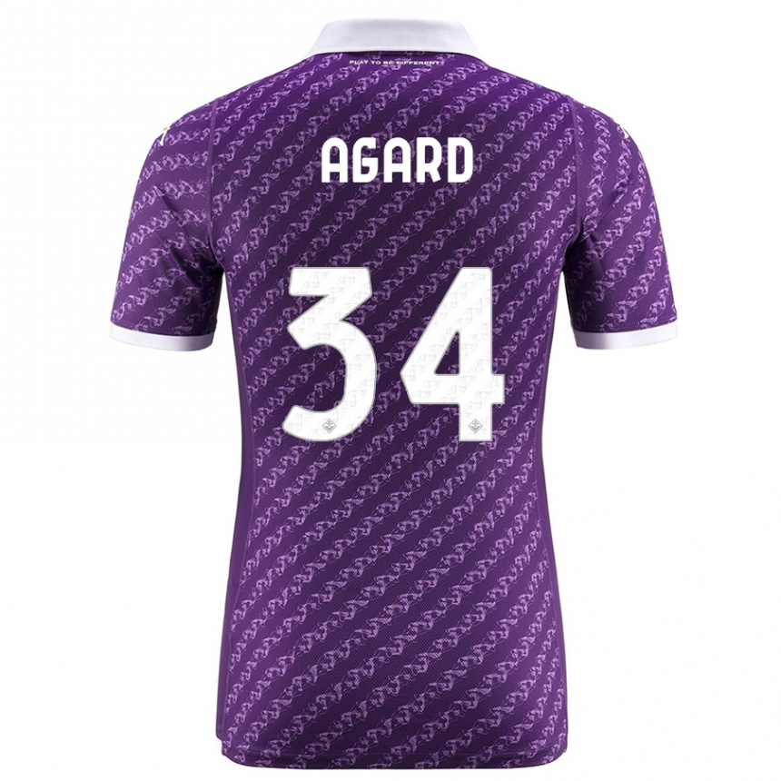 Vyrai Laura Agard #34 Violetinė Namų Marškinėliai 2023/24 T-Shirt