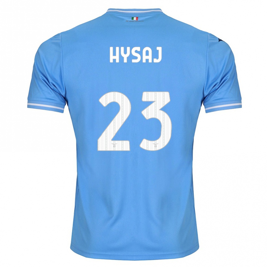 Vyrai Elseid Hysaj #23 Mėlyna Namų Marškinėliai 2023/24 T-Shirt