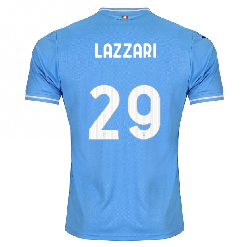 Vyrai Manuel Lazzari #29 Mėlyna Namų Marškinėliai 2023/24 T-Shirt