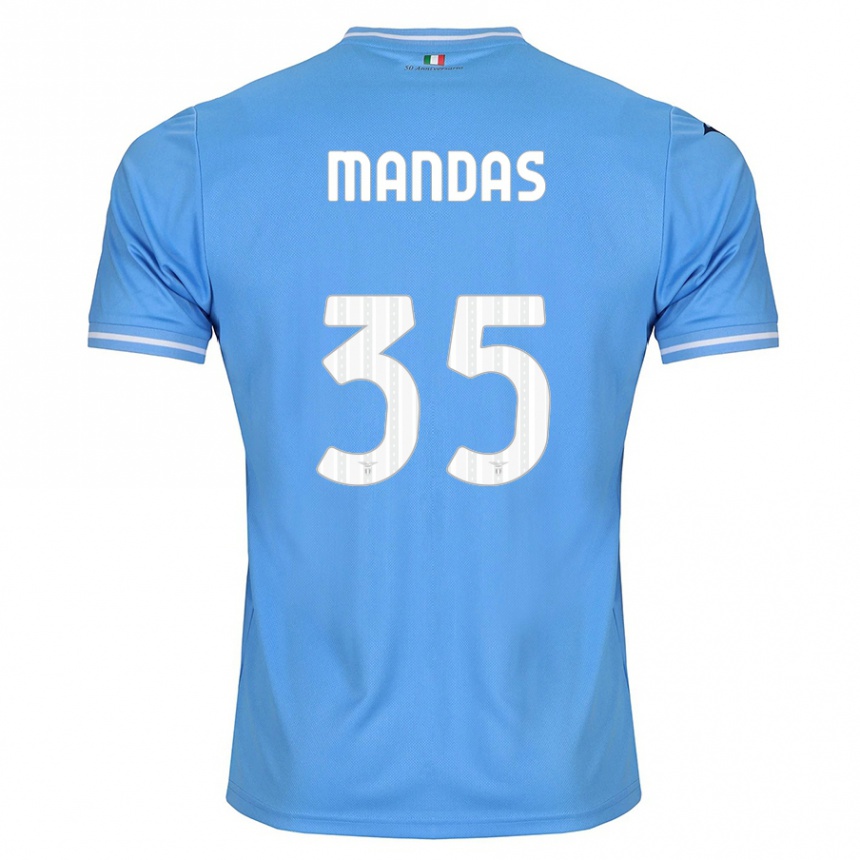 Vyrai Christos Mandas #35 Mėlyna Namų Marškinėliai 2023/24 T-Shirt