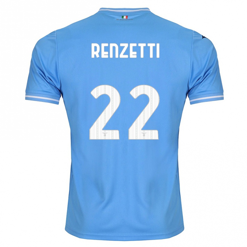 Vyrai Davide Renzetti #22 Mėlyna Namų Marškinėliai 2023/24 T-Shirt