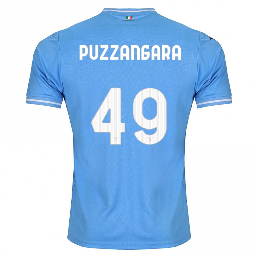 Vyrai Angelo Antonio Puzzangara #49 Mėlyna Namų Marškinėliai 2023/24 T-Shirt