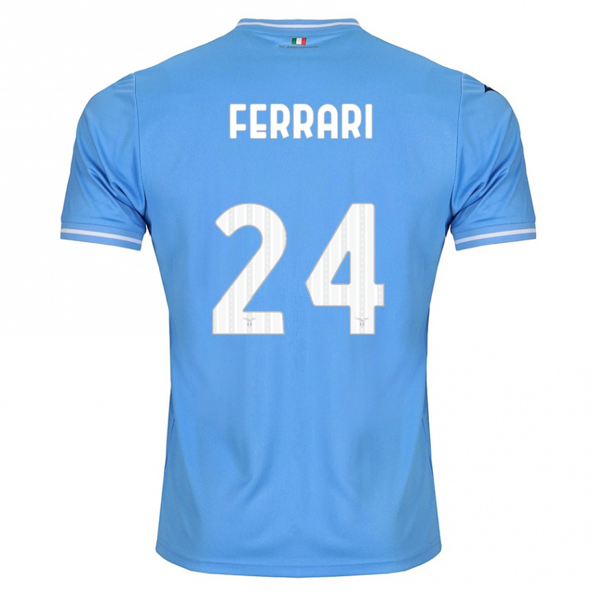 Vyrai Lorenzo Ferrari #24 Mėlyna Namų Marškinėliai 2023/24 T-Shirt