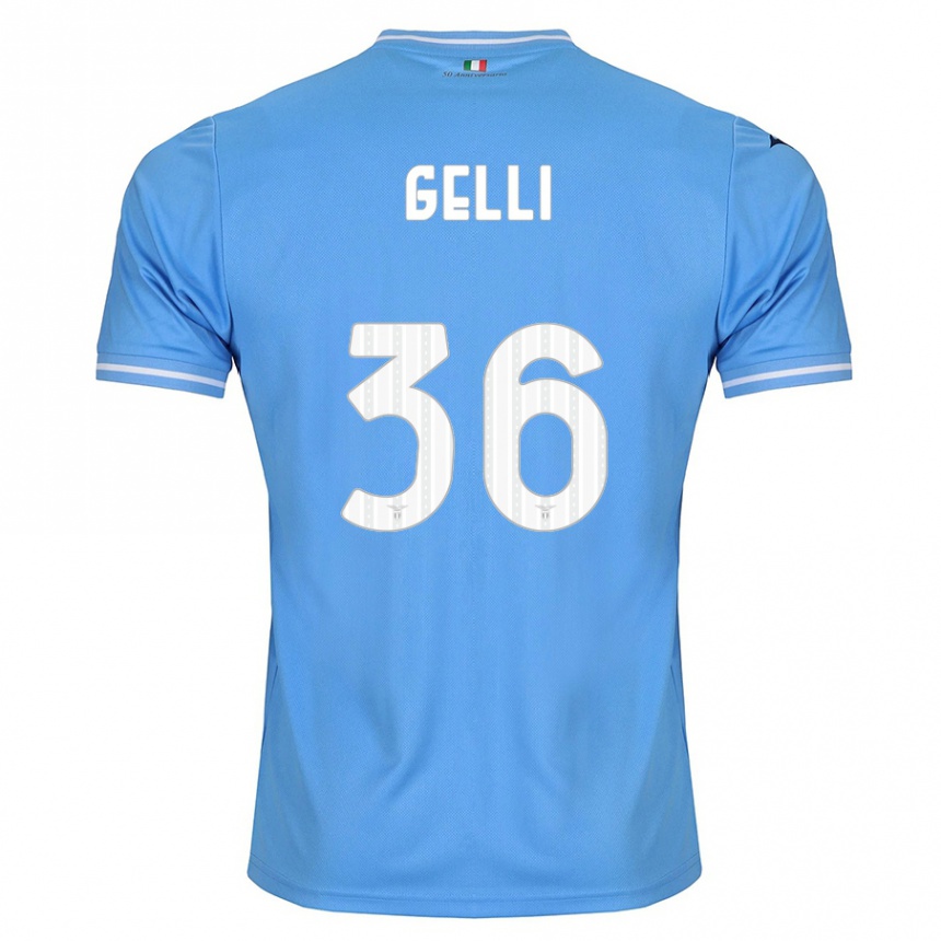 Vyrai Valerio Gelli #36 Mėlyna Namų Marškinėliai 2023/24 T-Shirt