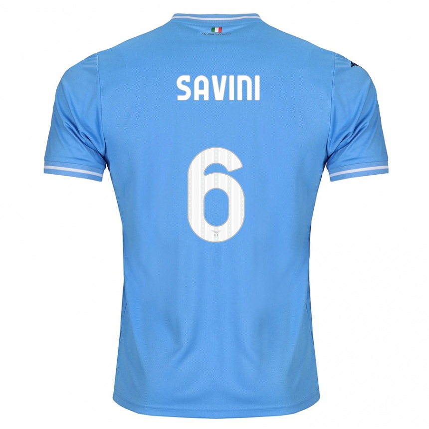 Vyrai Federica Savini #6 Mėlyna Namų Marškinėliai 2023/24 T-Shirt