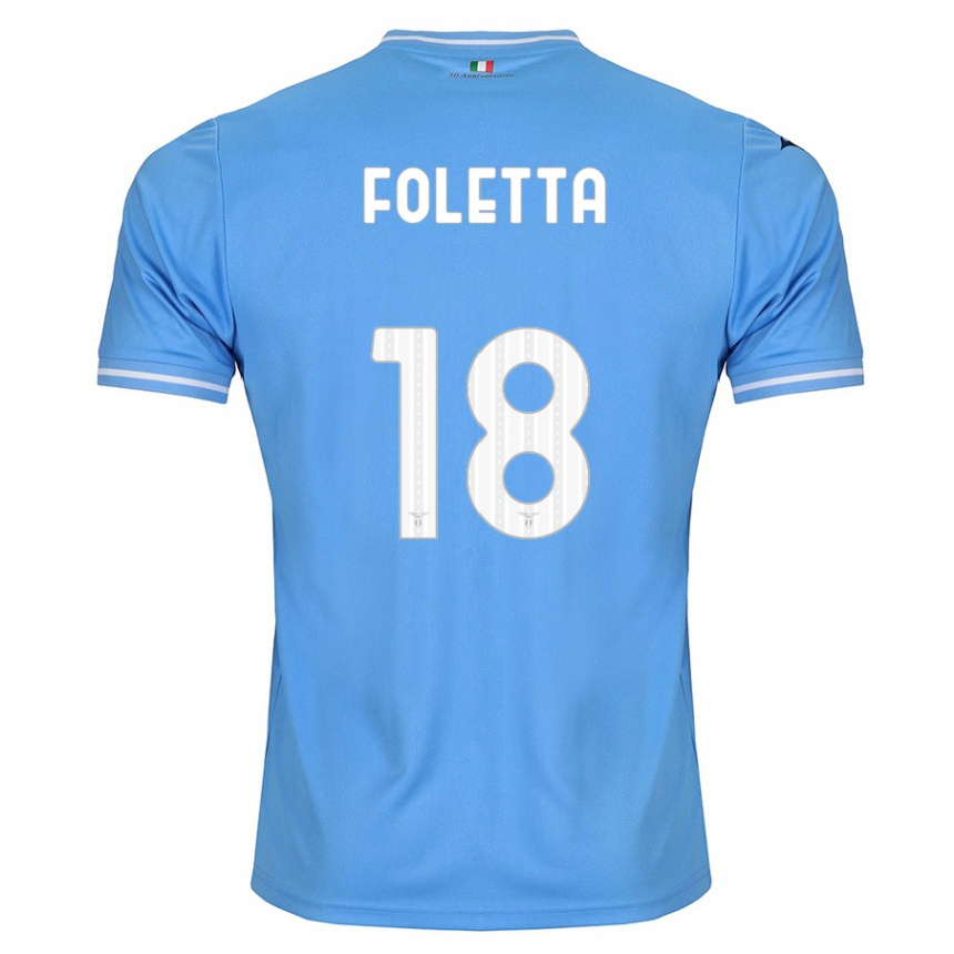 Vyrai Isabella Foletta #18 Mėlyna Namų Marškinėliai 2023/24 T-Shirt