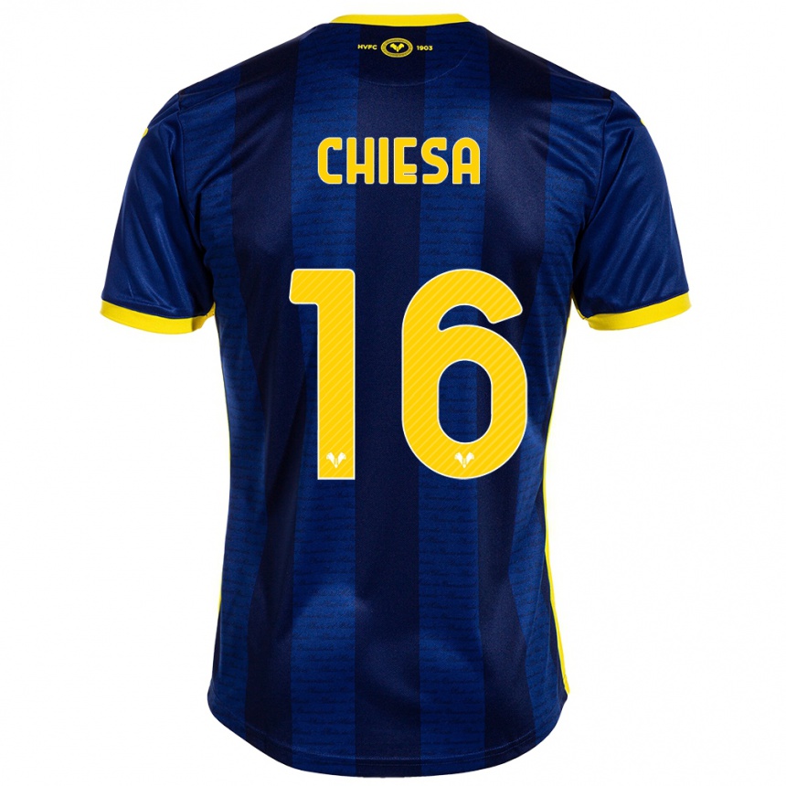 Vyrai Mattia Chiesa #16 Karinis Jūrų Laivynas Namų Marškinėliai 2023/24 T-Shirt