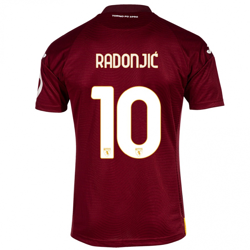 Vyrai Nemanja Radonjić #10 Tamsiai Raudona Namų Marškinėliai 2023/24 T-Shirt