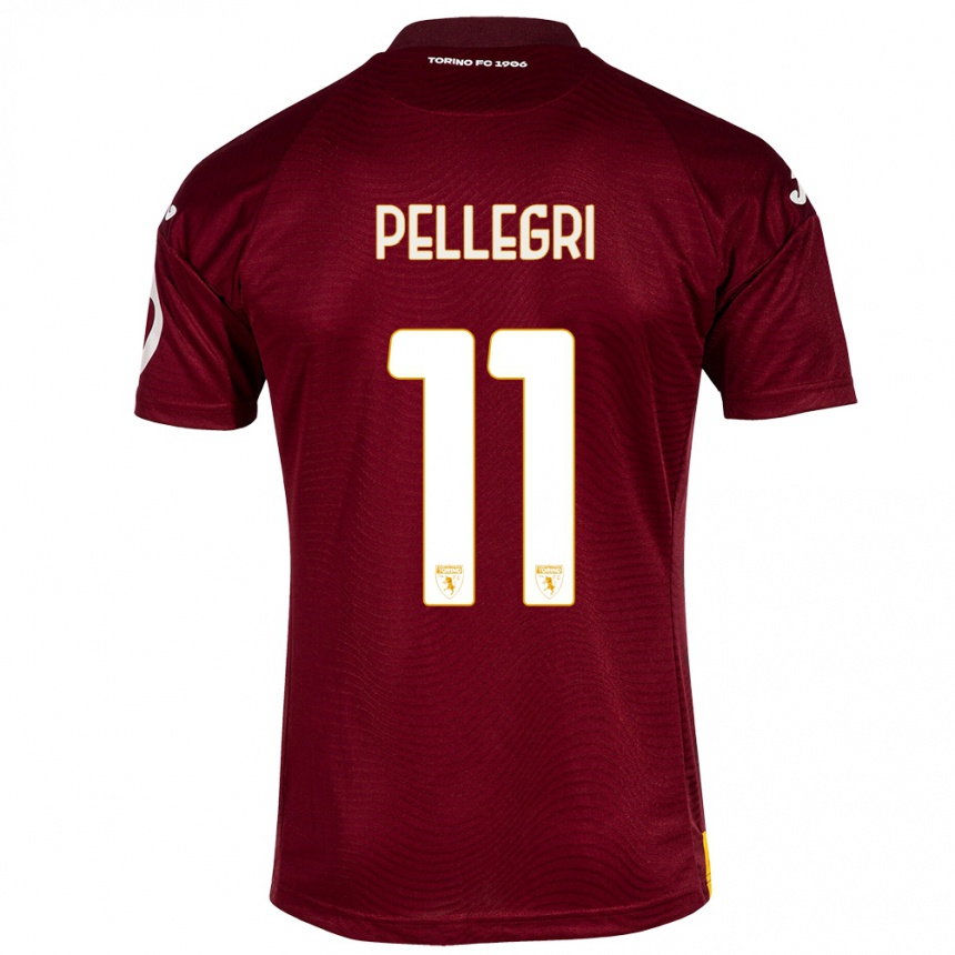 Vyrai Pietro Pellegri #11 Tamsiai Raudona Namų Marškinėliai 2023/24 T-Shirt