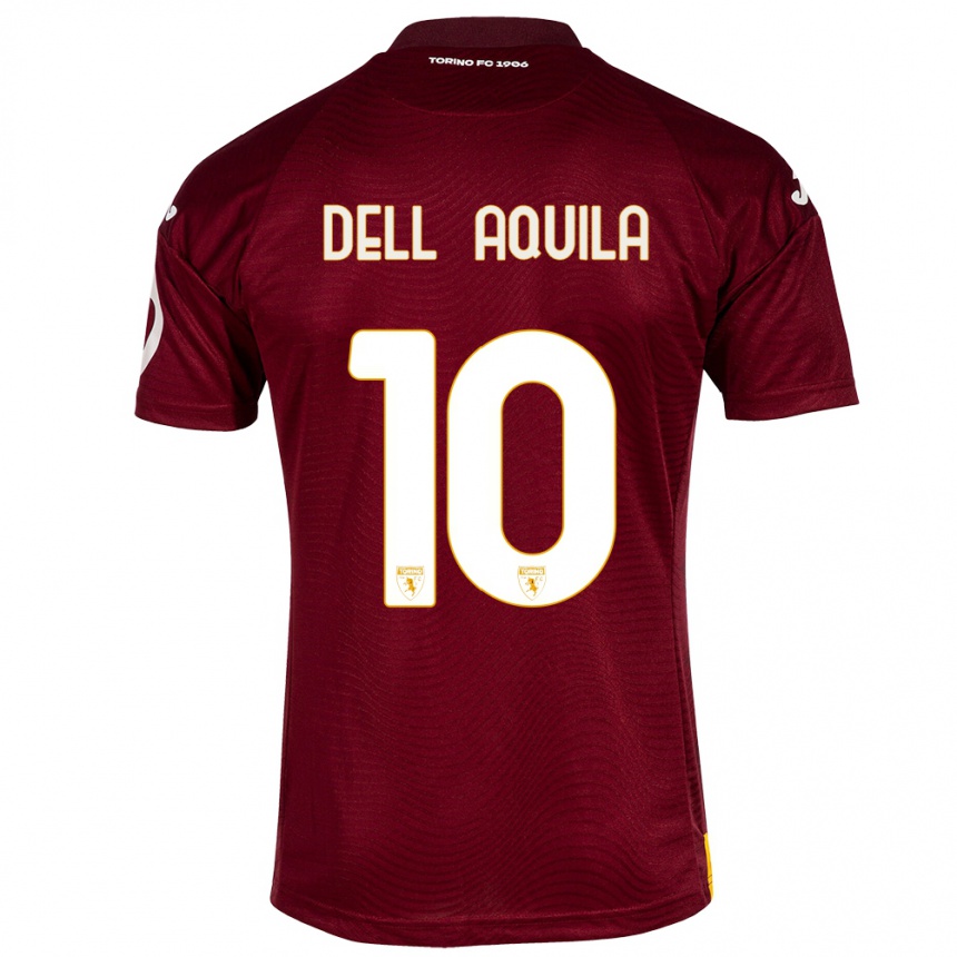 Vyrai Francesco Dell'aquila #10 Tamsiai Raudona Namų Marškinėliai 2023/24 T-Shirt