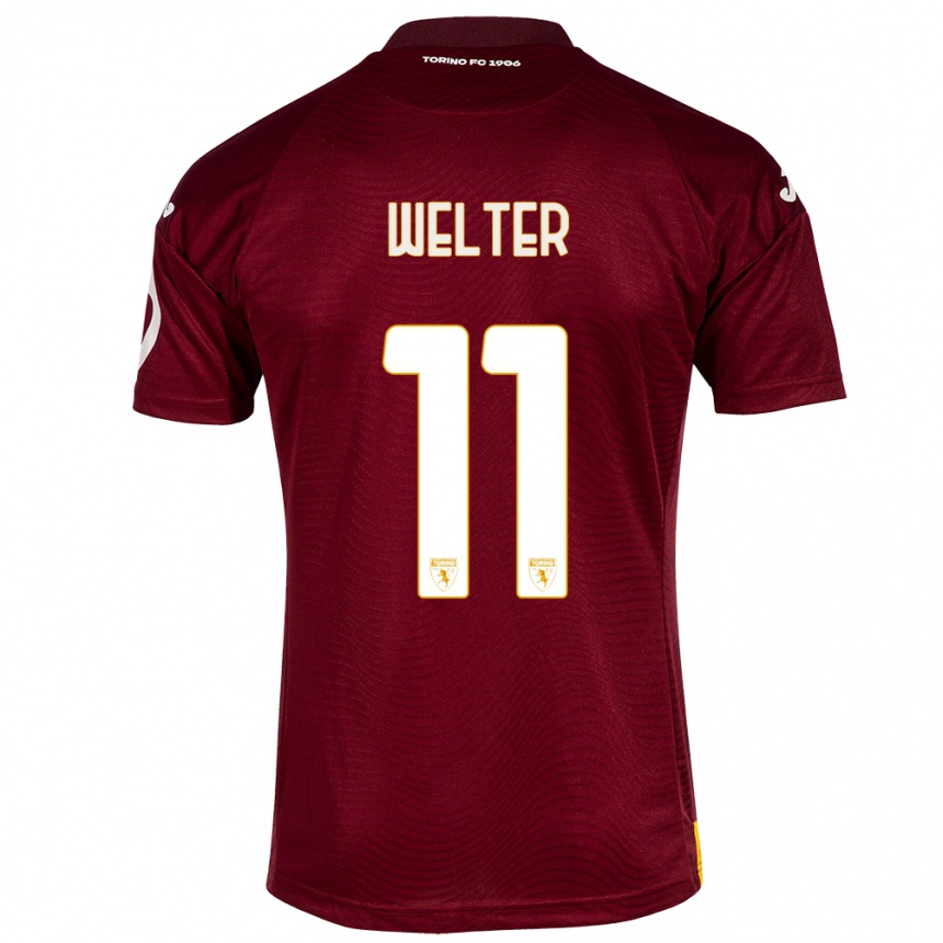 Vyrai Francesca Welter #11 Tamsiai Raudona Namų Marškinėliai 2023/24 T-Shirt