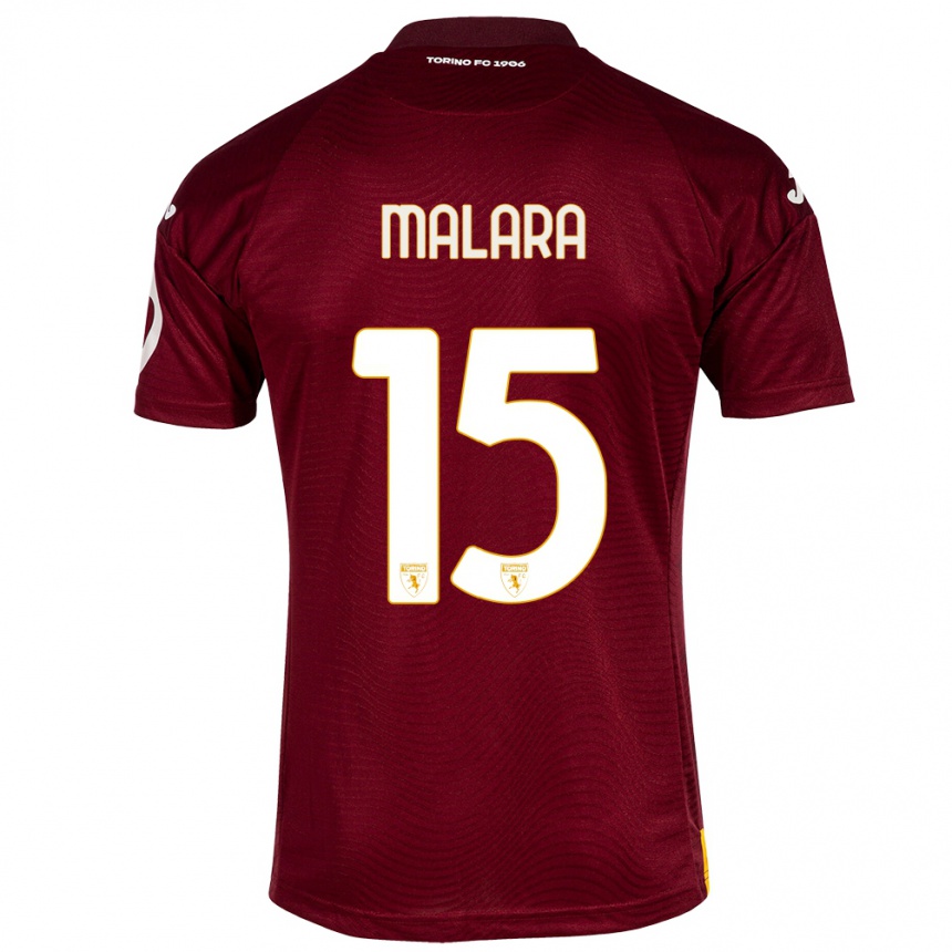 Vyrai Sara Malara #15 Tamsiai Raudona Namų Marškinėliai 2023/24 T-Shirt
