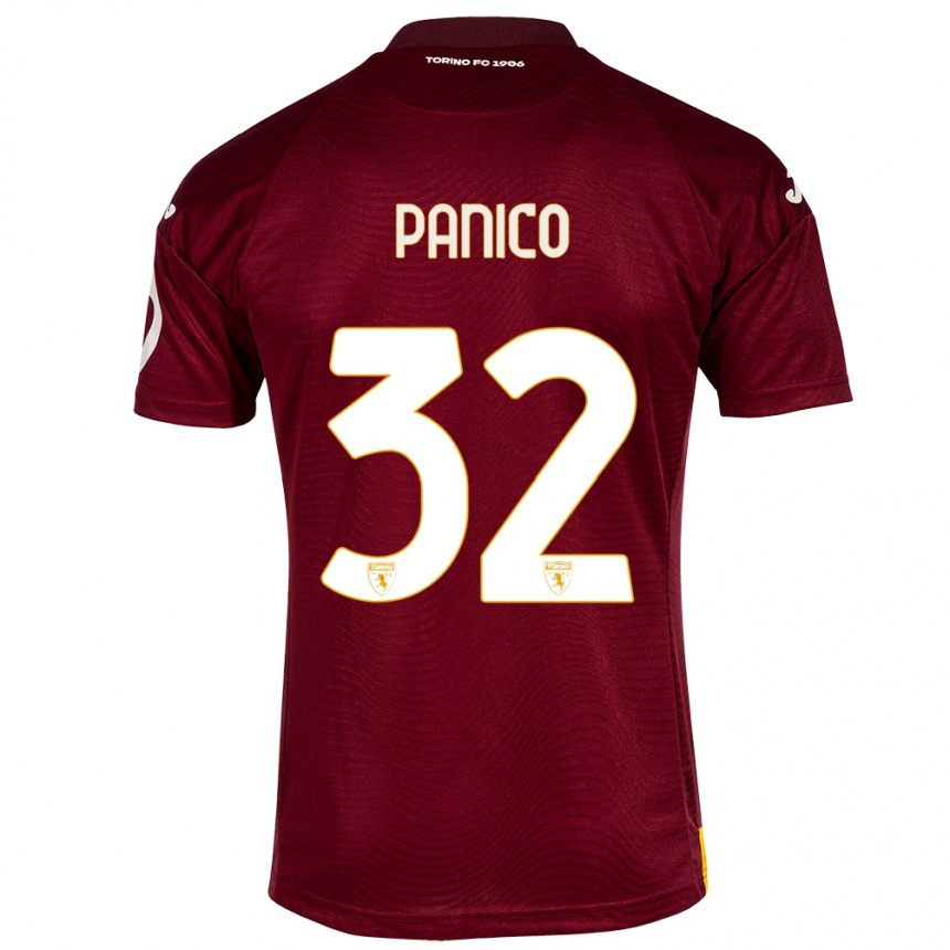 Vyrai Patrizia Panico #32 Tamsiai Raudona Namų Marškinėliai 2023/24 T-Shirt