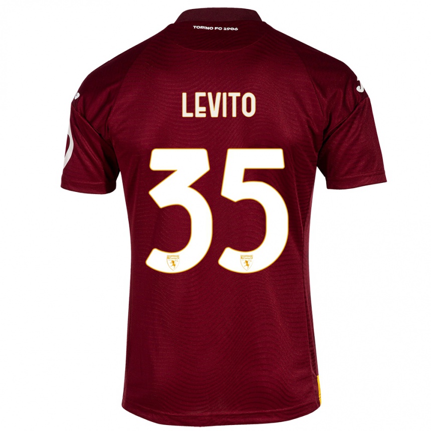 Vyrai Isabeau Levito #35 Tamsiai Raudona Namų Marškinėliai 2023/24 T-Shirt