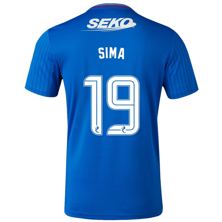 Vyrai Abdallah Sima #19 Mėlyna Namų Marškinėliai 2023/24 T-Shirt