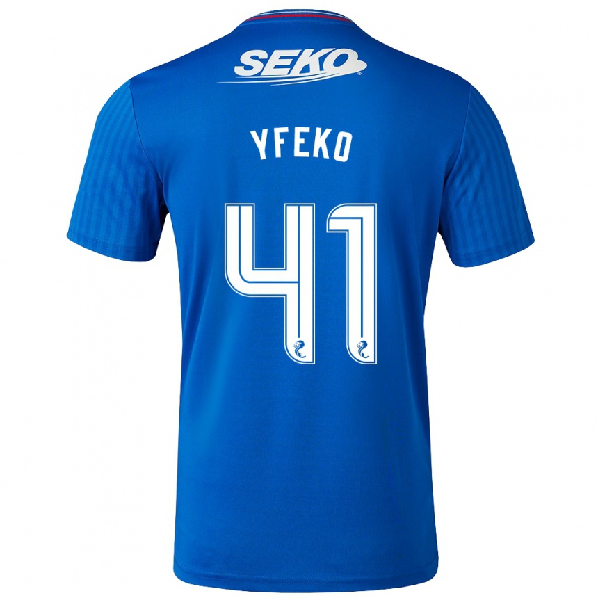 Vyrai Johnly Yfeko #41 Mėlyna Namų Marškinėliai 2023/24 T-Shirt