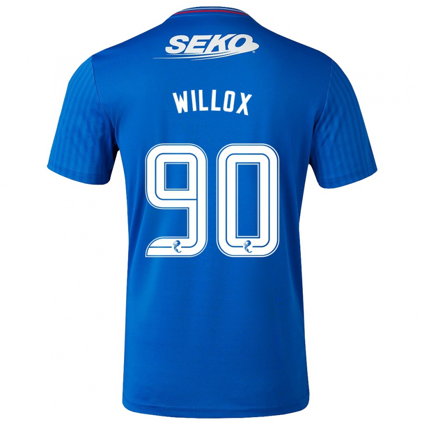 Vyrai Kieron Willox #90 Mėlyna Namų Marškinėliai 2023/24 T-Shirt