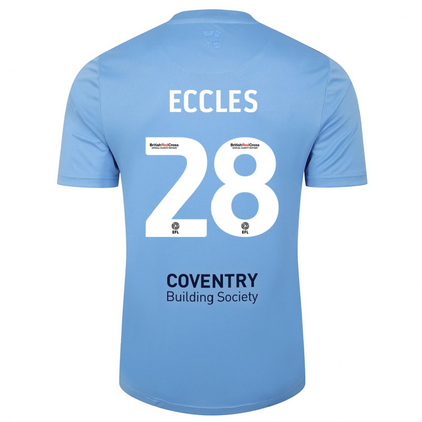 Vyrai Josh Eccles #28 Dangaus Mėlynumo Namų Marškinėliai 2023/24 T-Shirt