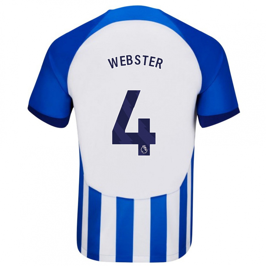 Vyrai Adam Webster #4 Mėlyna Namų Marškinėliai 2023/24 T-Shirt