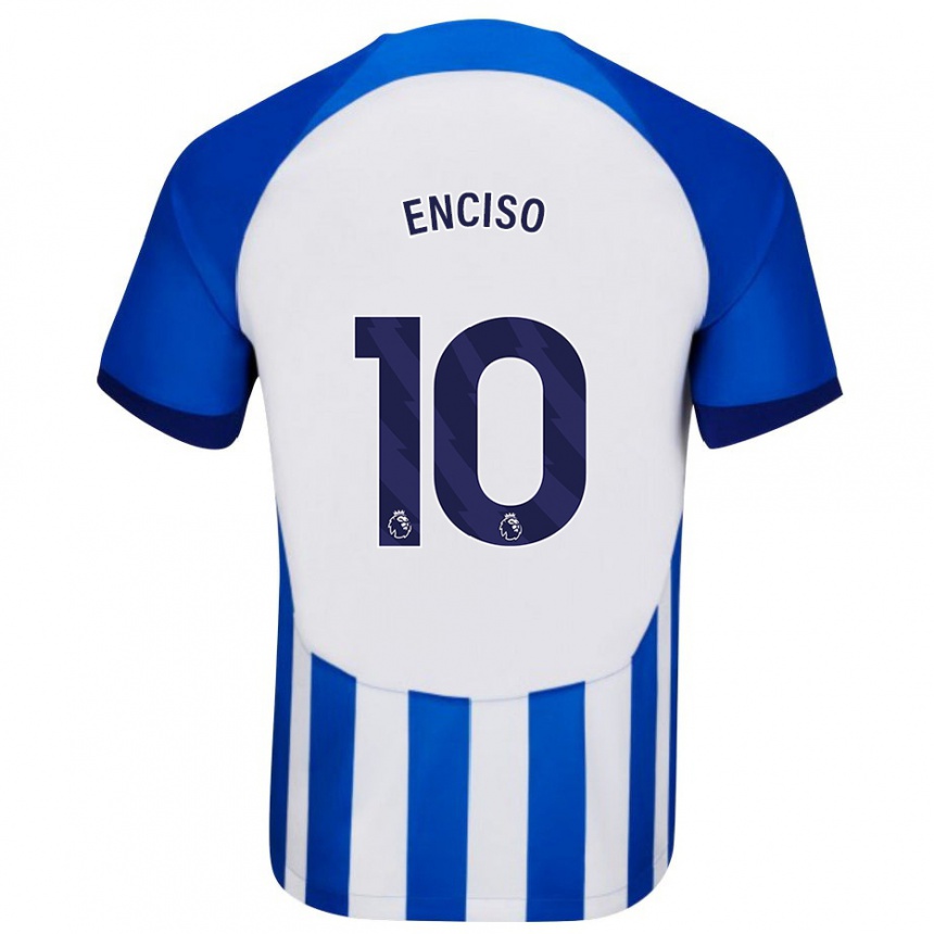 Vyrai Julio Enciso #10 Mėlyna Namų Marškinėliai 2023/24 T-Shirt