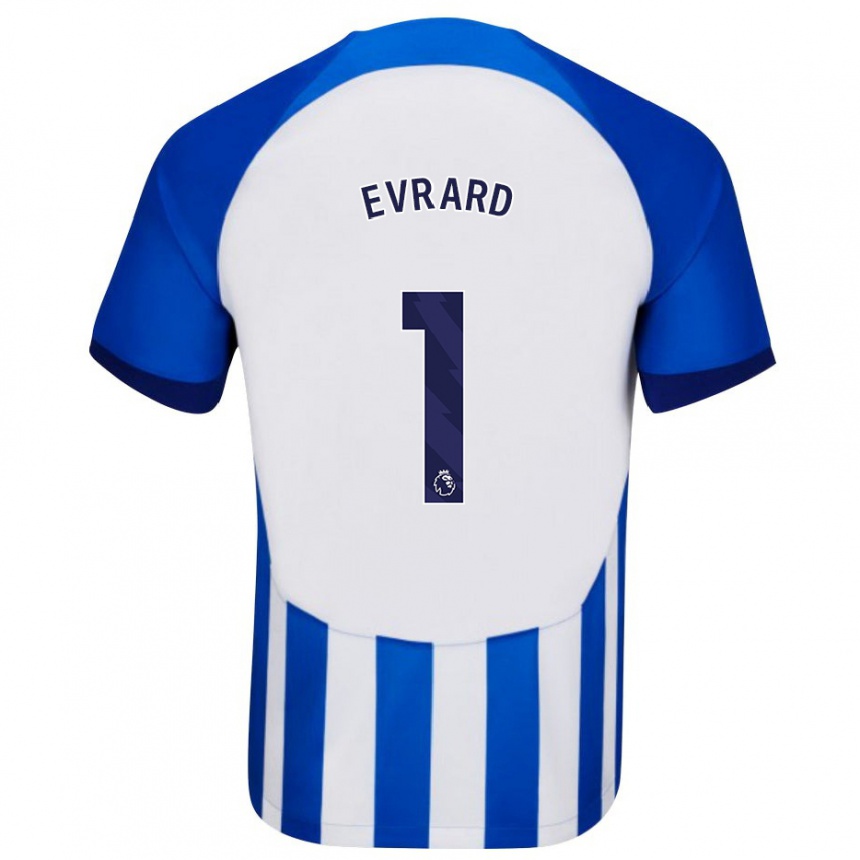 Vyrai Nicky Evrard #1 Mėlyna Namų Marškinėliai 2023/24 T-Shirt