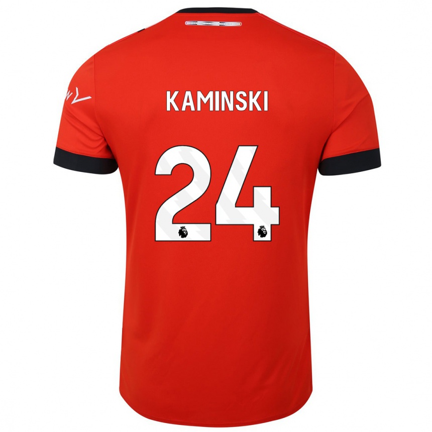 Vyrai Thomas Kaminski #24 Raudona Namų Marškinėliai 2023/24 T-Shirt