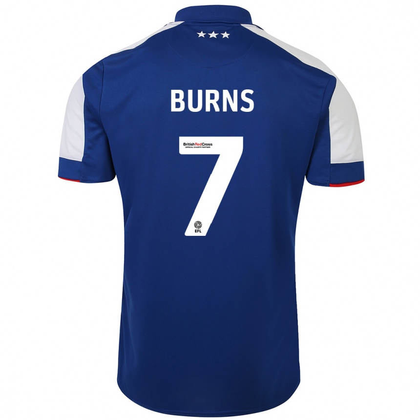 Vyrai Wes Burns #7 Mėlyna Namų Marškinėliai 2023/24 T-Shirt