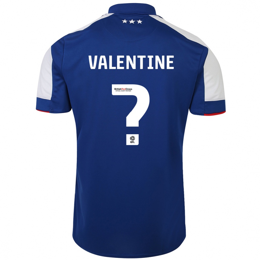 Vyrai Nico Valentine #0 Mėlyna Namų Marškinėliai 2023/24 T-Shirt