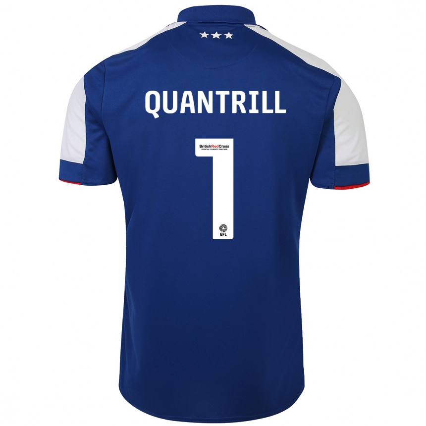 Vyrai Sarah Quantrill #1 Mėlyna Namų Marškinėliai 2023/24 T-Shirt