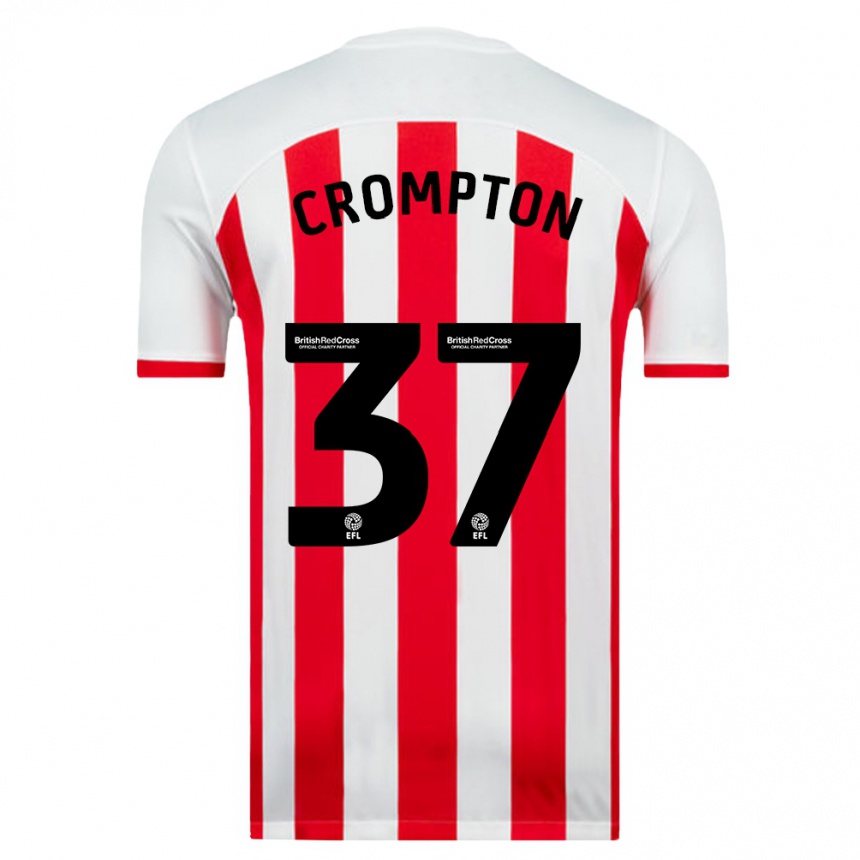 Vyrai Ben Crompton #37 Baltas Namų Marškinėliai 2023/24 T-Shirt