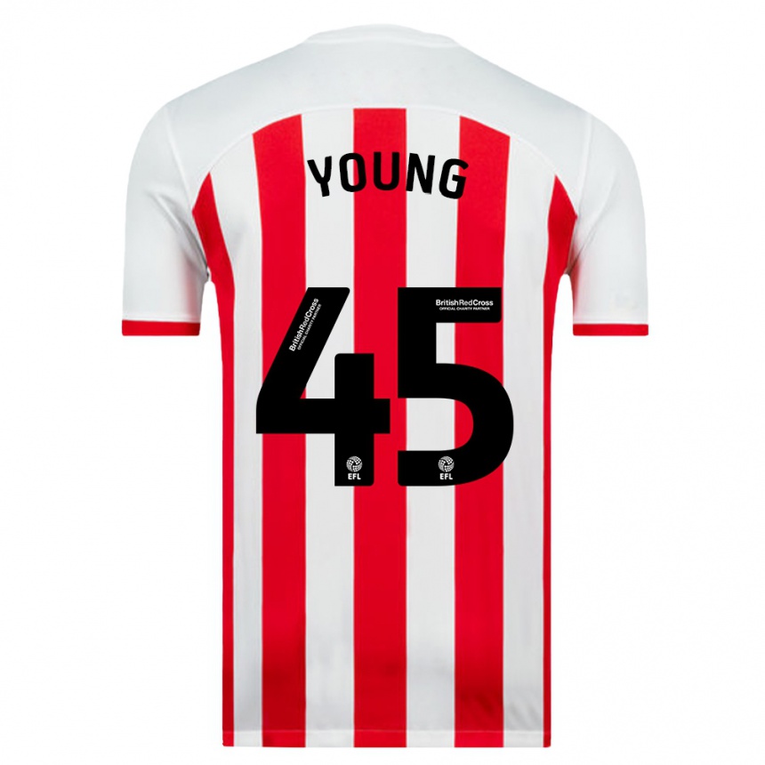 Vyrai Matthew Young #45 Baltas Namų Marškinėliai 2023/24 T-Shirt