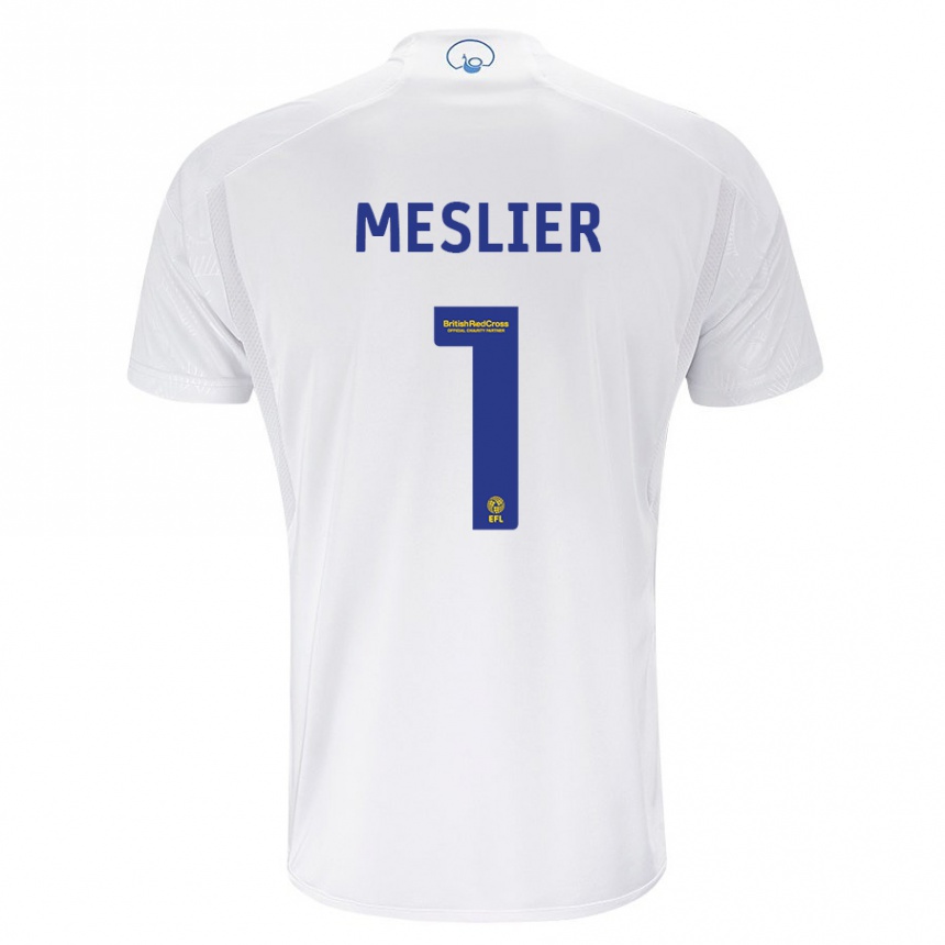 Vyrai Illan Meslier #1 Baltas Namų Marškinėliai 2023/24 T-Shirt