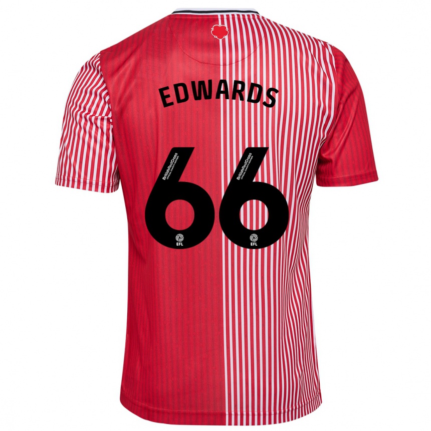 Vyrai Diamond Edwards #66 Raudona Namų Marškinėliai 2023/24 T-Shirt