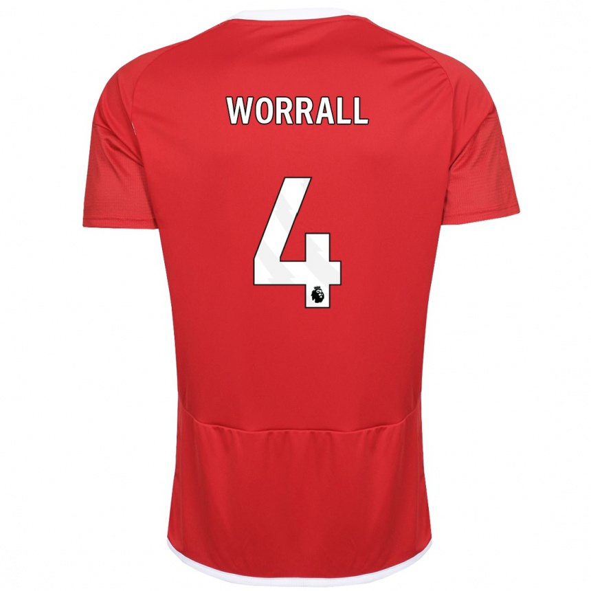 Vyrai Joe Worrall #4 Raudona Namų Marškinėliai 2023/24 T-Shirt