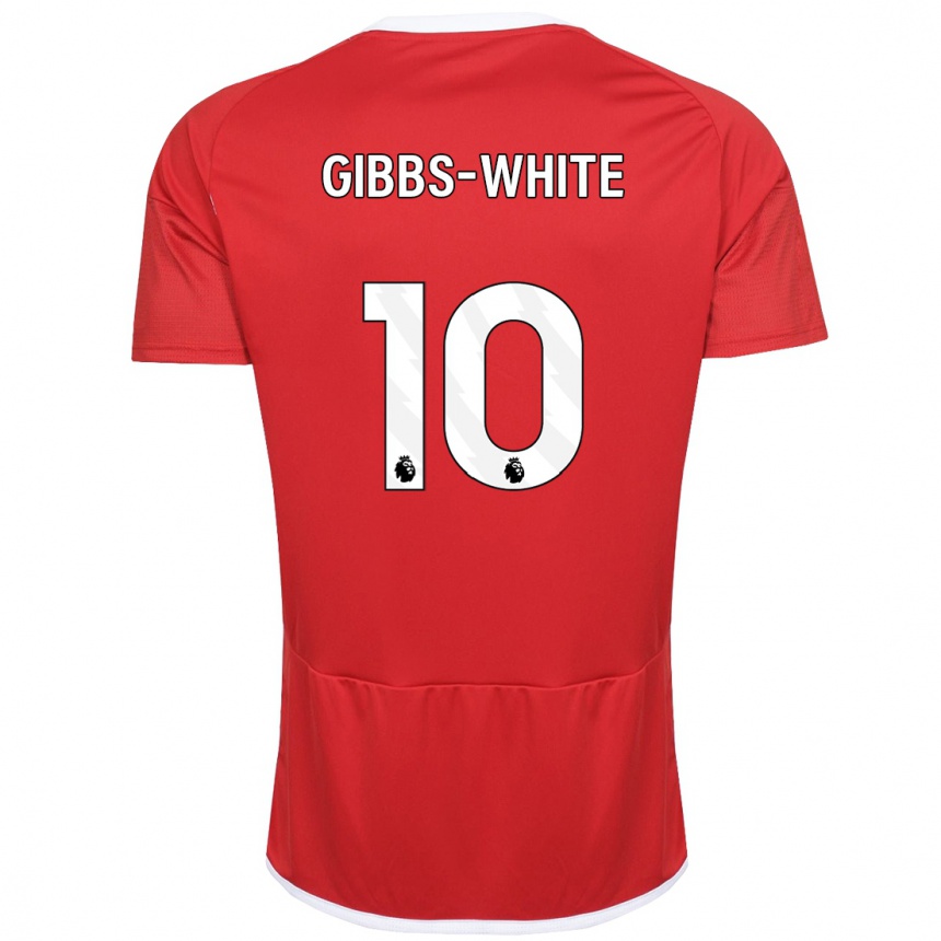 Vyrai Morgan Gibbs-White #10 Raudona Namų Marškinėliai 2023/24 T-Shirt