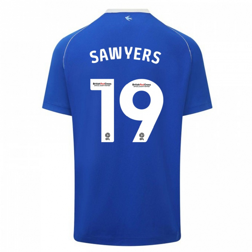 Vyrai Romaine Sawyers #19 Mėlyna Namų Marškinėliai 2023/24 T-Shirt