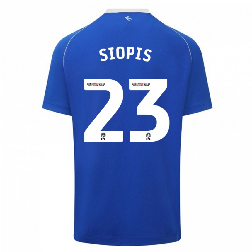 Vyrai Manolis Siopis #23 Mėlyna Namų Marškinėliai 2023/24 T-Shirt