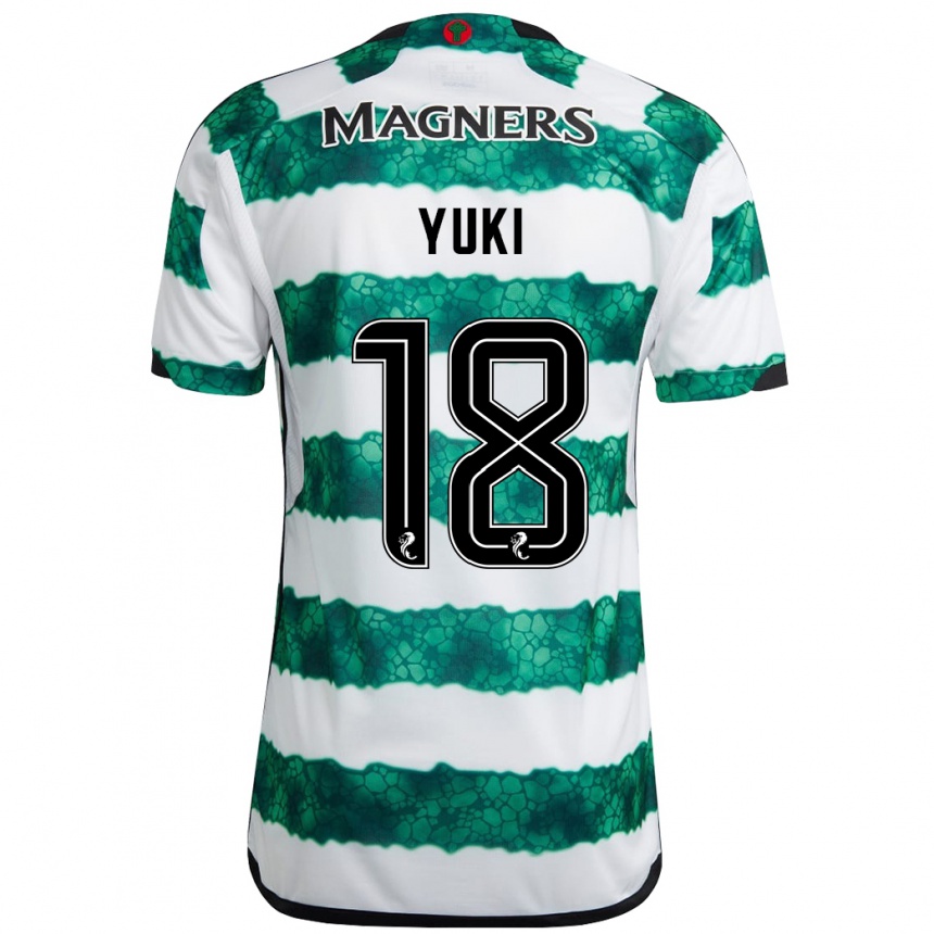 Vyrai Yuki Kobayashi #18 Žalias Namų Marškinėliai 2023/24 T-Shirt