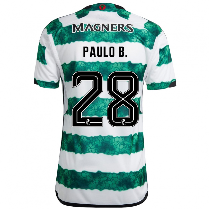 Vyrai Paulo Bernardo #28 Žalias Namų Marškinėliai 2023/24 T-Shirt