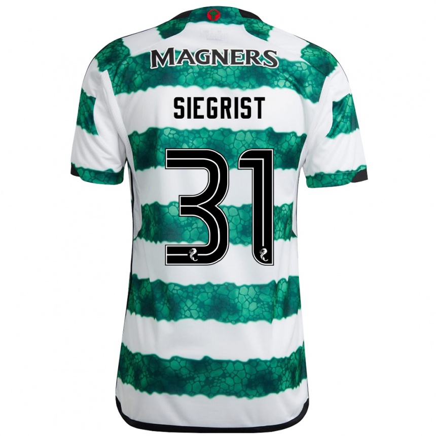 Vyrai Benjamin Siegrist #31 Žalias Namų Marškinėliai 2023/24 T-Shirt